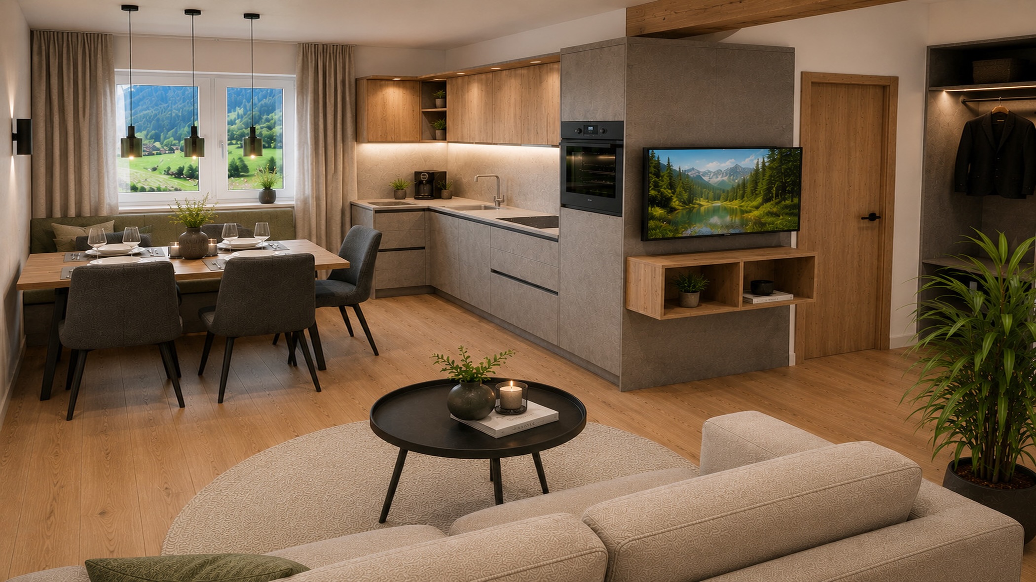 Küche Rendering Appartment Cima & Meridiana