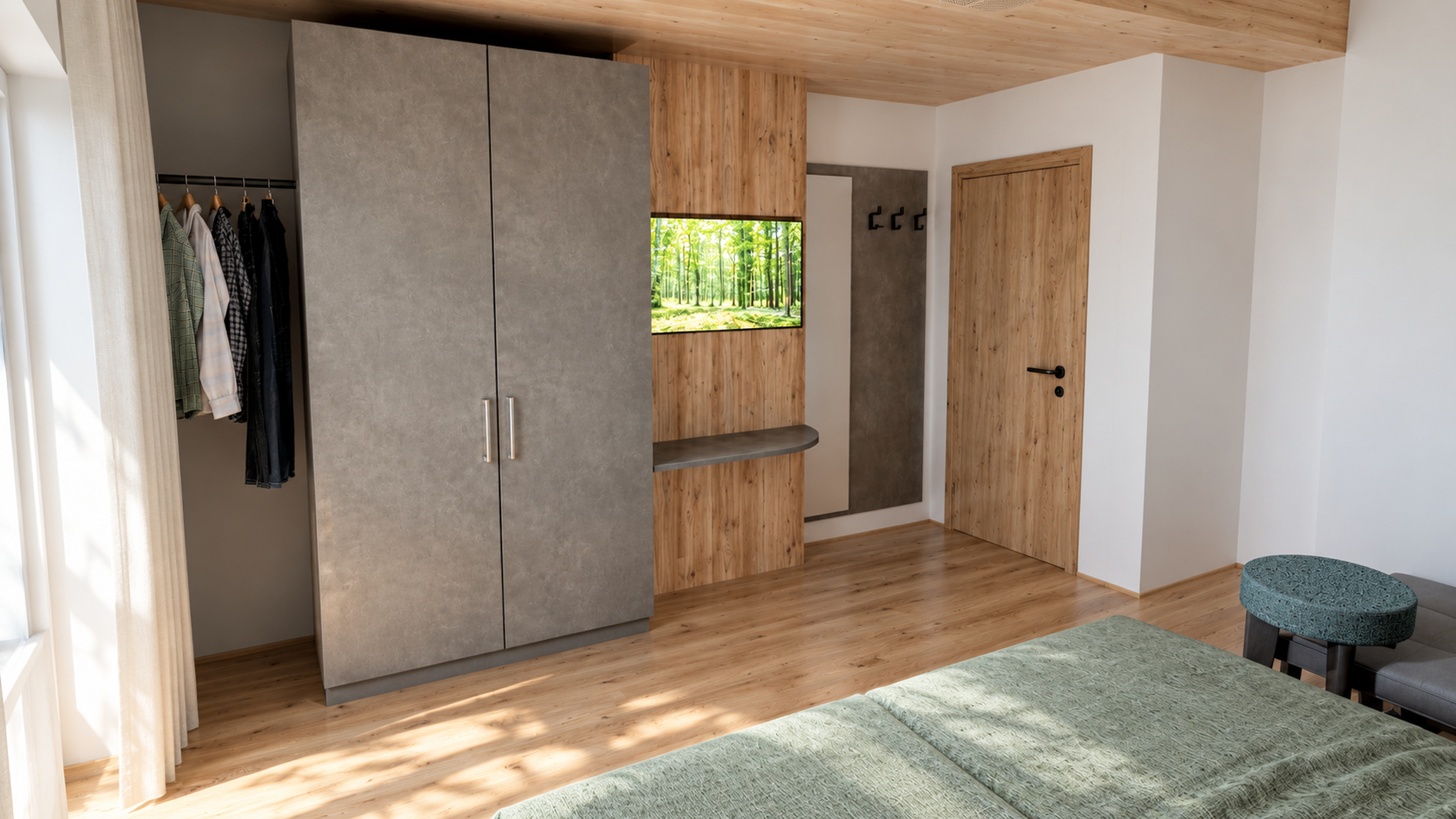 Meridiana Schlafzimmer_camera da letto Rendering